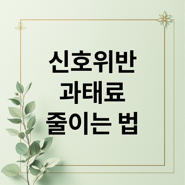 신호위반
과태료
줄이는 법 (신호위반 과태료 이의신청)