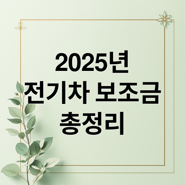 2025년
전기차 보조금
총정리 (정보보조금 총정리)