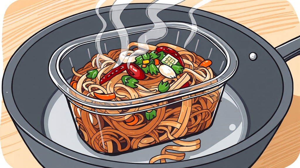 맛있는 잡채, 불지 않게 보관하는 팁 (illustration 스타일)