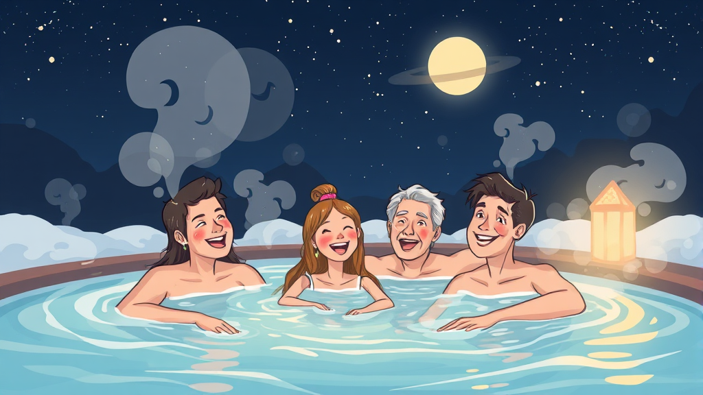 덕구온천 이용 후기 & 꿀팁 (illustration 스타일)