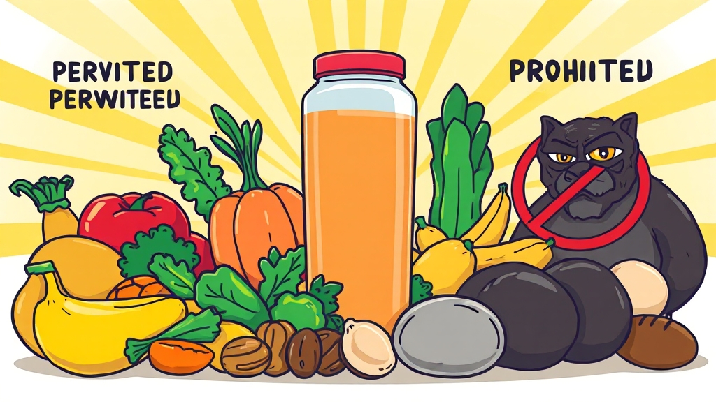 쉐이크, 허용 식품 및 주의사항 (cartoon 스타일)