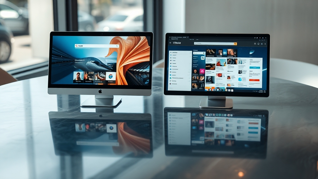 웨일 vs 크롬, 사용 편의성 비교 (realistic 스타일)