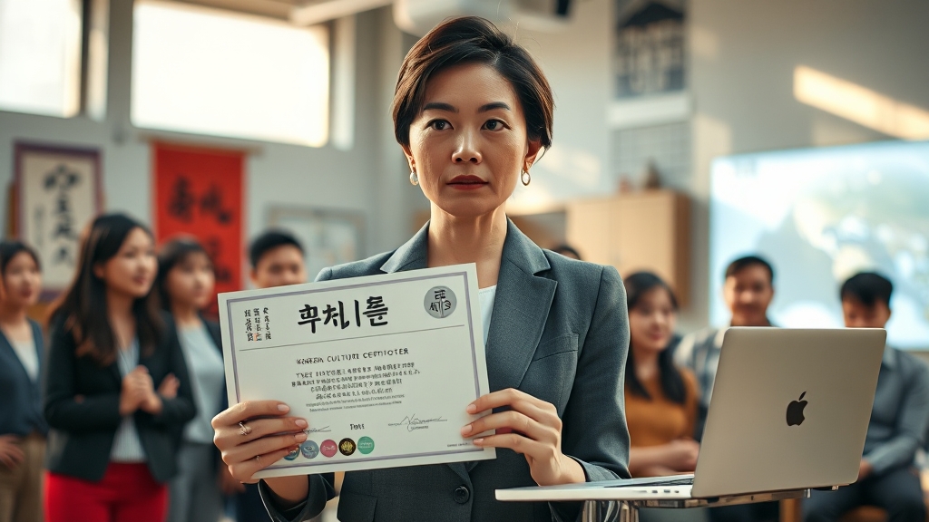 자격증 취득 조건 및 교육기관 선택 (realistic 스타일)