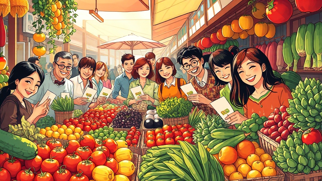 전통시장 이용의 특별한 장점 (illustration 스타일)