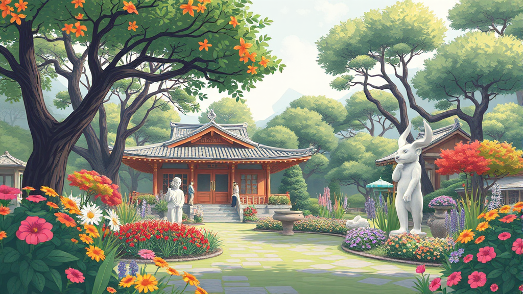 정원 & 포토존 정보 (illustration 스타일)