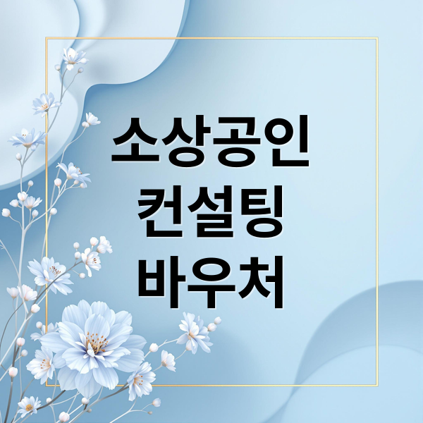 소상공인
컨설팅
바우처 (소상공인 컨설팅 바우처)