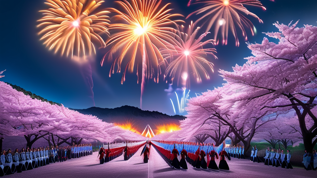 진해 군항제 주요 행사 및 즐길 거리 (realistic 스타일)