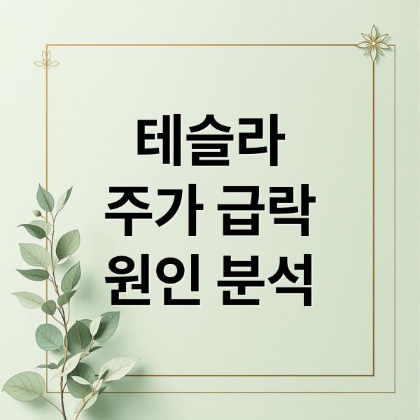 테슬라
주가 급락
원인 분석 (테슬라 주가)