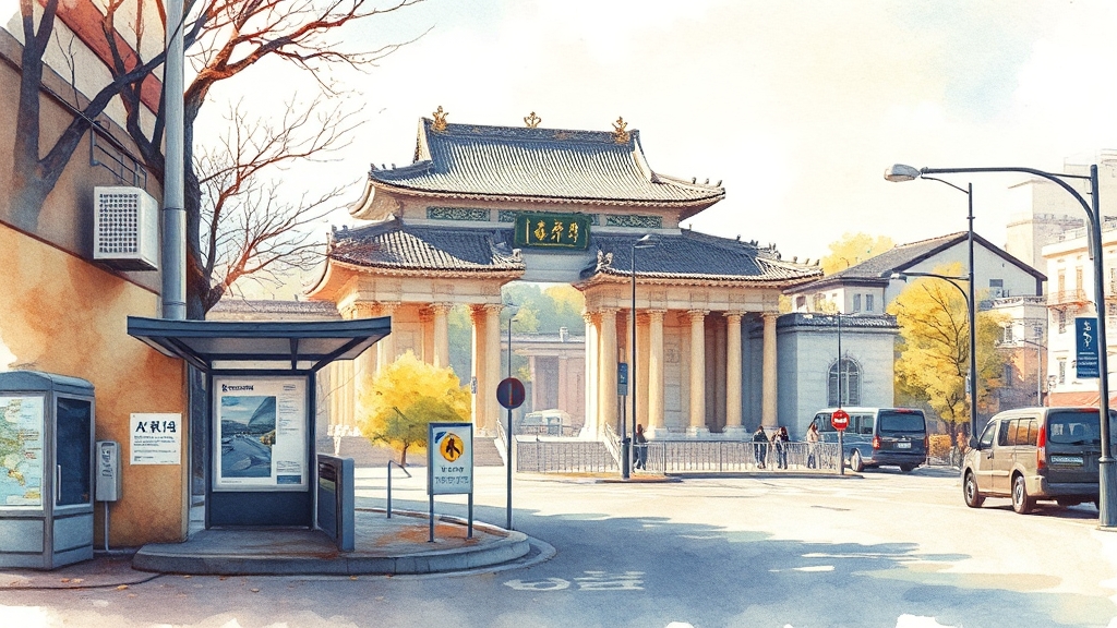 청와대 위치 및 교통편 (watercolor 스타일)