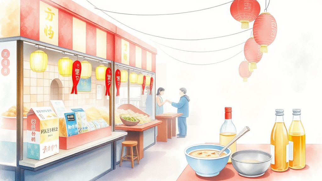 축제 노점 위생 관리 실태 (watercolor 스타일)