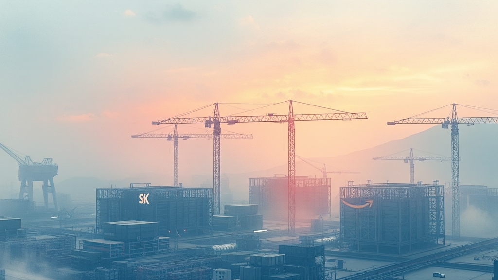 7조 투자! 울산 AI 데이터센터 건설 현황 (watercolor 스타일)