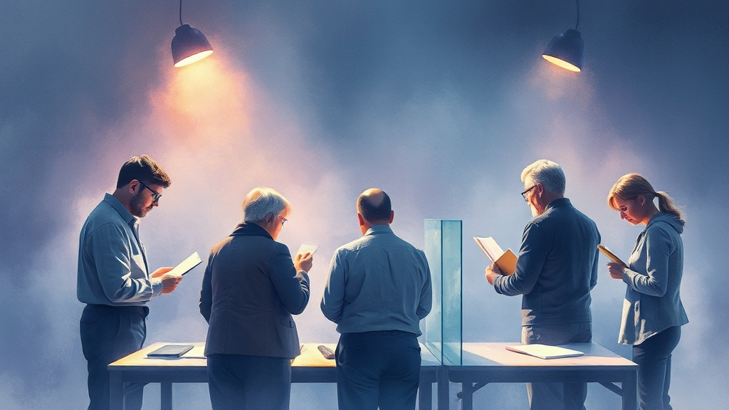 개표 과정 및 참관인의 역할 (watercolor 스타일)