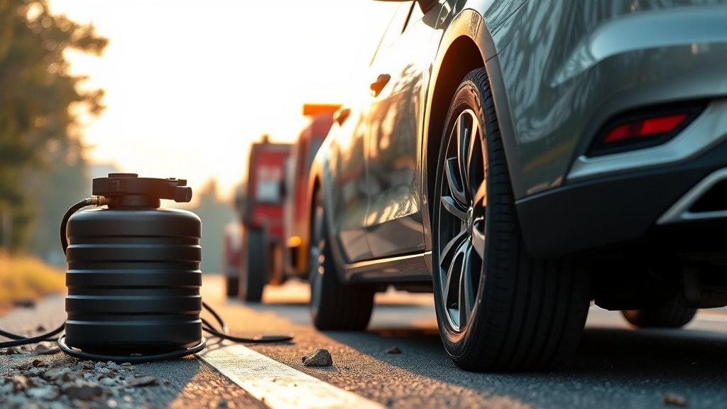 타이어 펑크부터 배터리 방전까지: 긴급출동 서비스 상세 내용 (realistic 스타일)