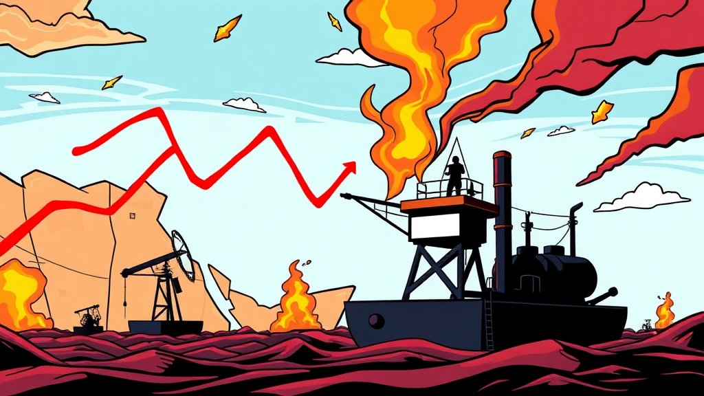 국제 정세 불안과 유가 급등의 연관성 (cartoon 스타일)