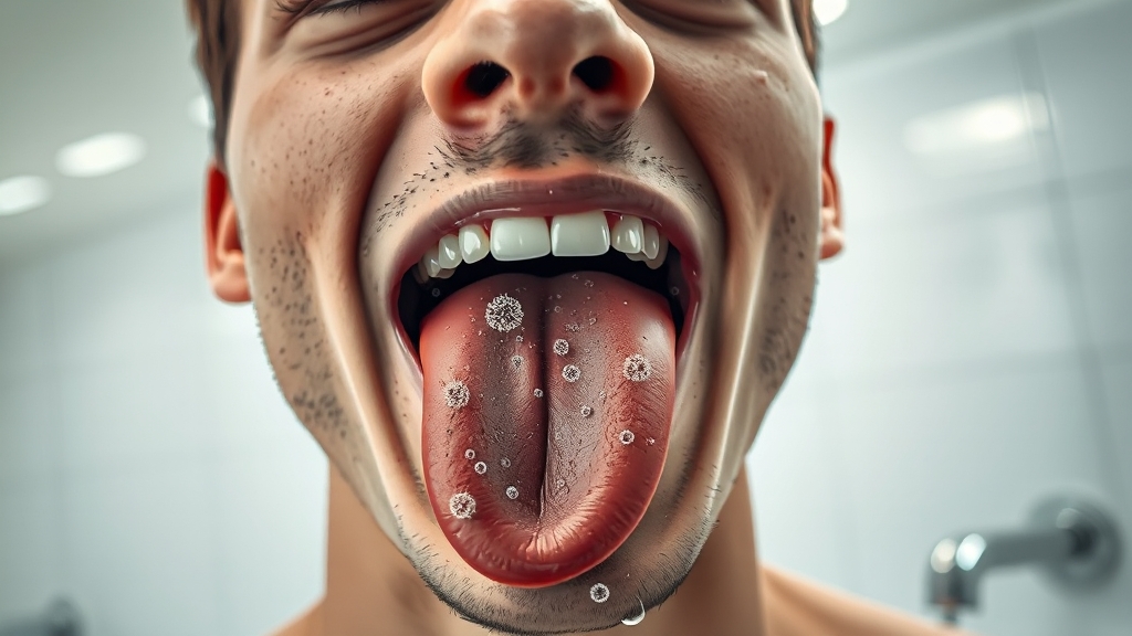 입냄새 주범, 입안 세균 (realistic 스타일)