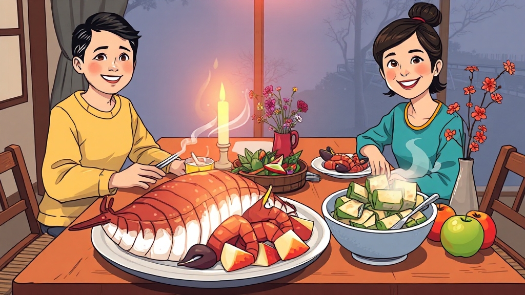 가족 식사 추천 장소 (cartoon 스타일)