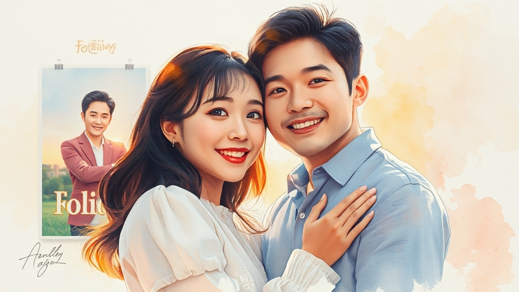 위기를 극복하고 더욱 끈끈해진 부부 (watercolor 스타일)