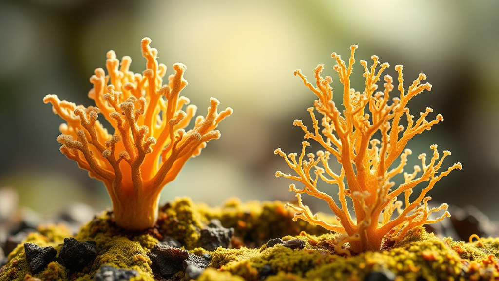 동충하초, 종류별 특징과 가격 비교 분석 (realistic 스타일)