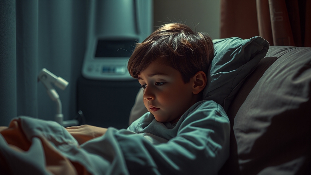 야간 소아과 이용 시 주의사항 (realistic 스타일)