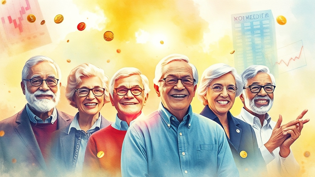 시니어 재취업, 현금 흐름 확보! (watercolor 스타일)