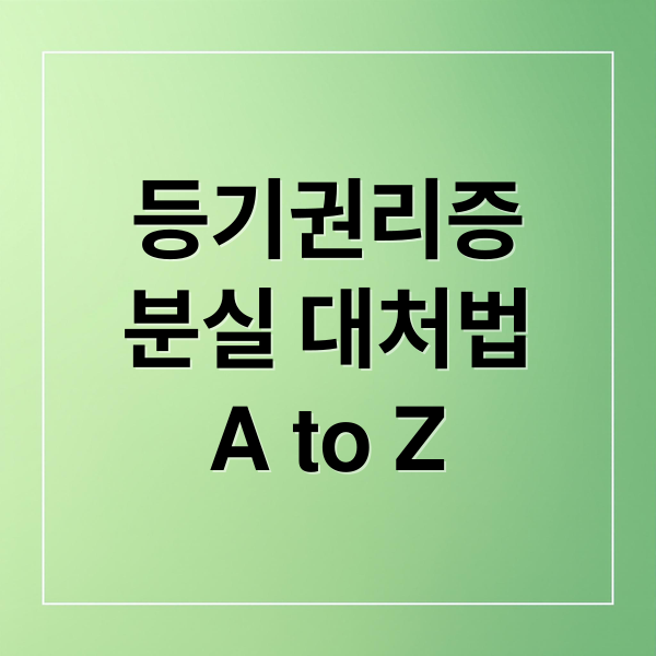 등기권리증
분실 대처법
A to Z (등기권리증 발급)
