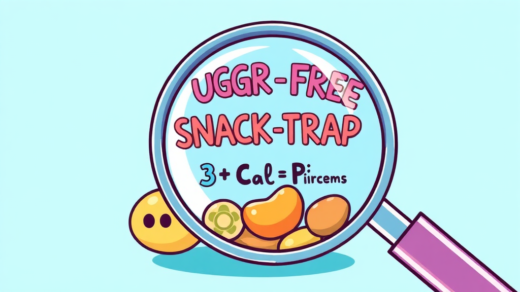 무설탕 간식, 숨겨진 성분 확인 (cartoon 스타일)