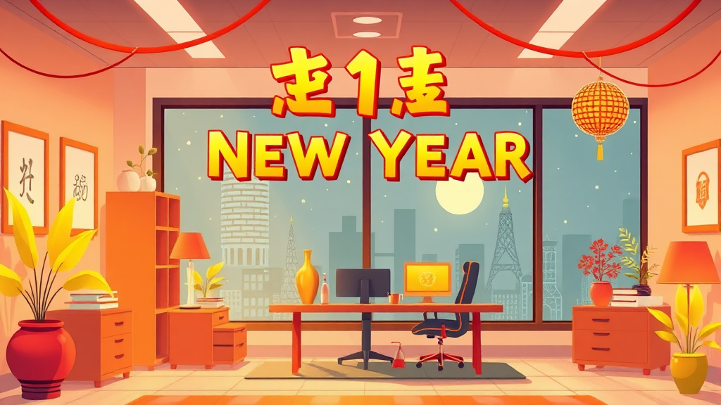 비즈니스 & 공식적인 새해 인사말 (cartoon 스타일)