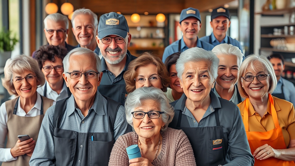 전통적인 시니어 일자리 (realistic 스타일)