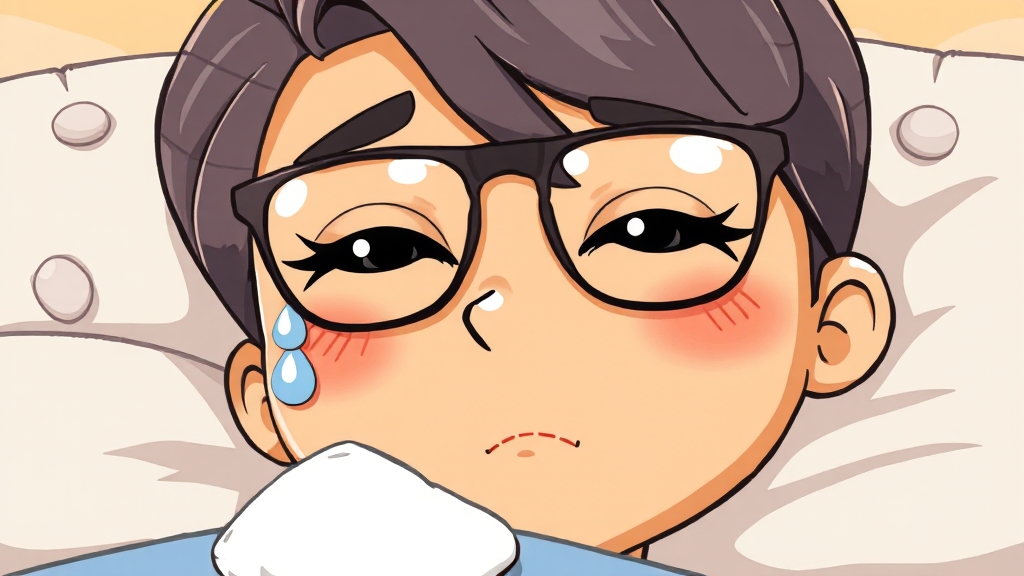 눈 충혈 완화 및 관리법 (cartoon 스타일)