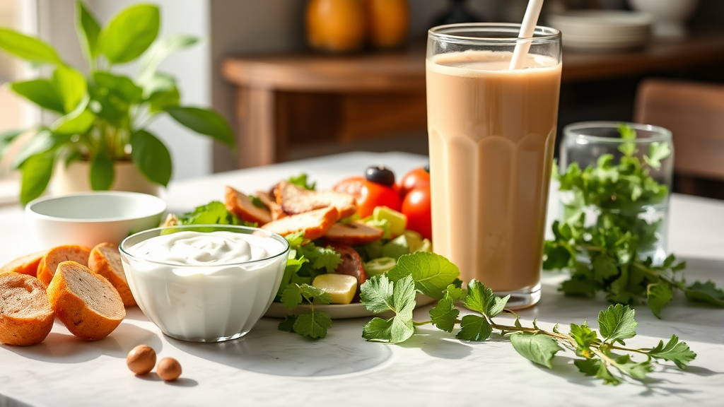 추천! 단백질 아침 식단 메뉴 (realistic 스타일)