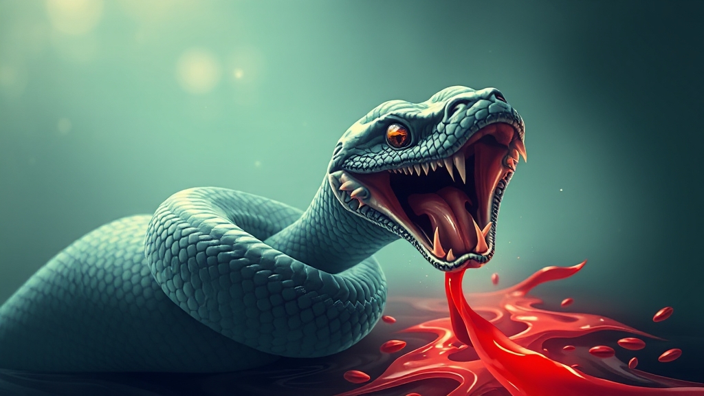 현침살과 건강: 뱀 독 약재 효능 (illustration 스타일)