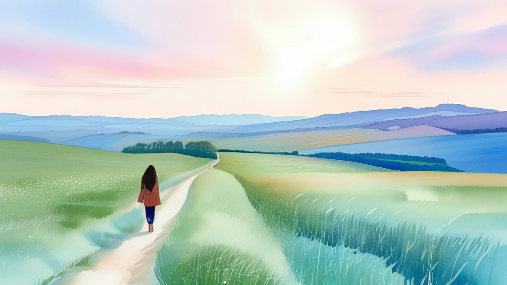 카카오맵: 편리한 지도 확대/축소 및 정보 확인 (watercolor 스타일)