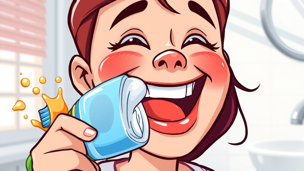 알란토인 분말 치약 추천 대상 (cartoon 스타일)