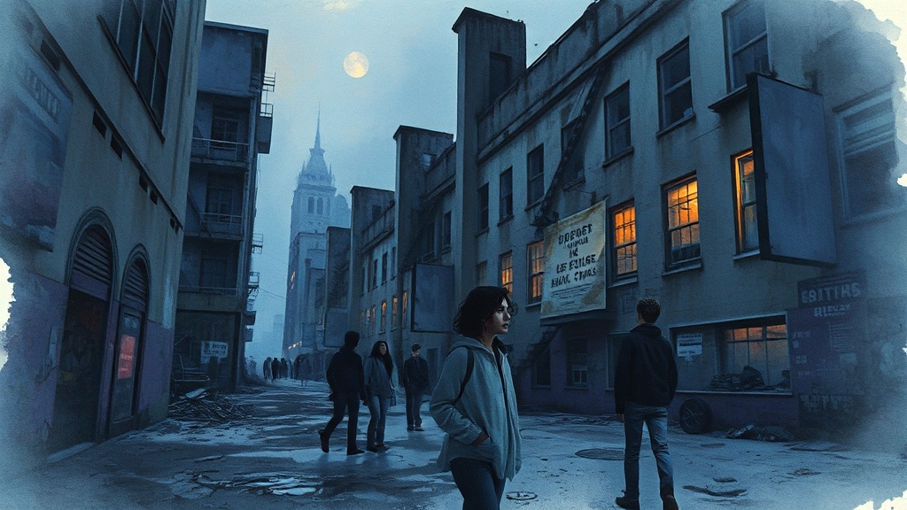 사회 현안 심층 분석 (watercolor 스타일)