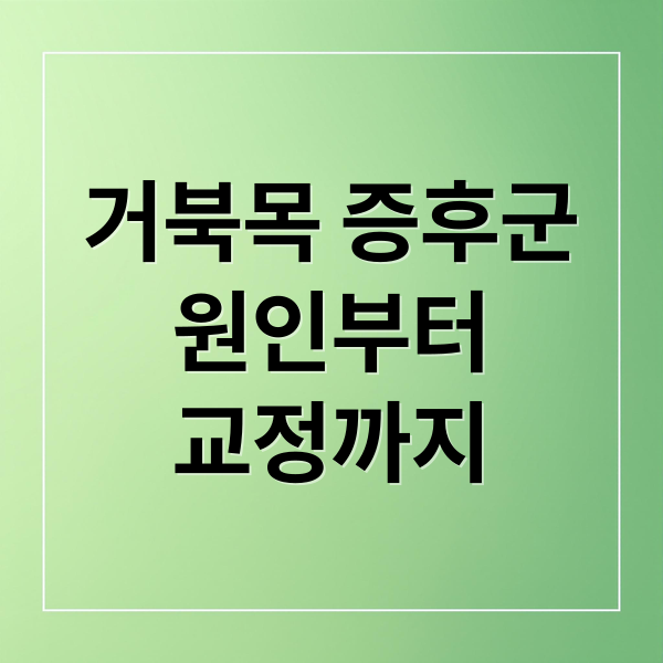 거북목 증후군
원인부터
교정까지 (거북목)