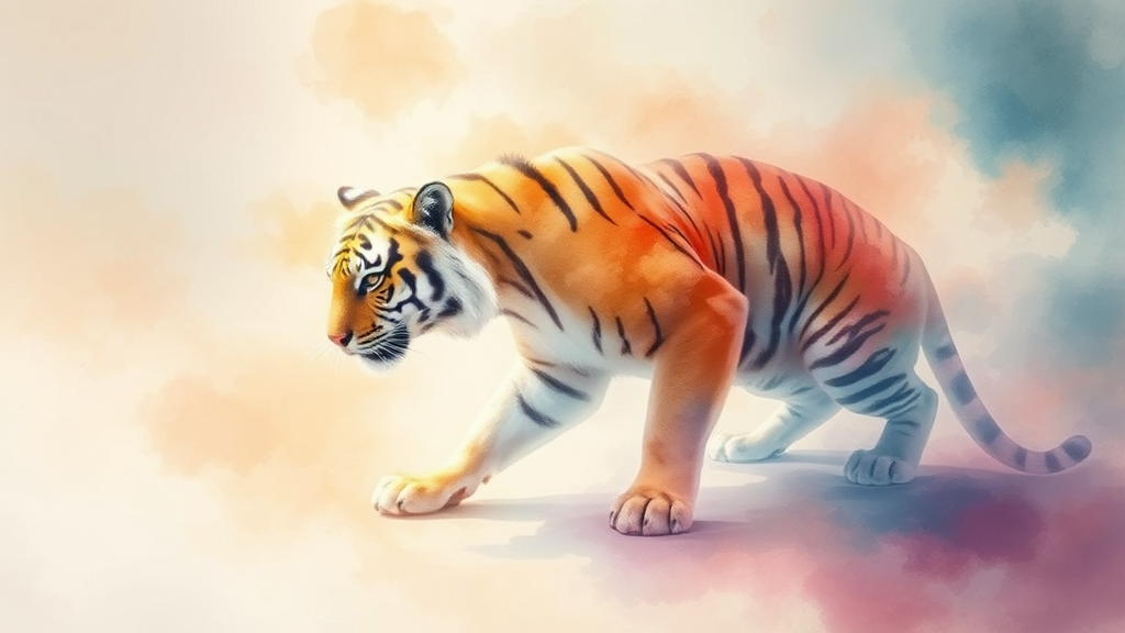 호랑이띠 운세: 잠재력 폭발의 해 (watercolor 스타일)