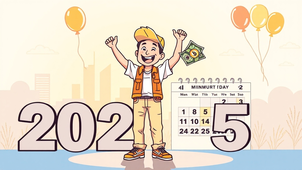 2025년 최저임금 핵심 요약 (cartoon 스타일)