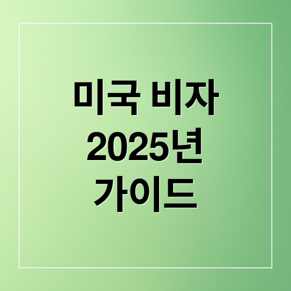 미국 비자
2025년
가이드 (미국 비자 발급)