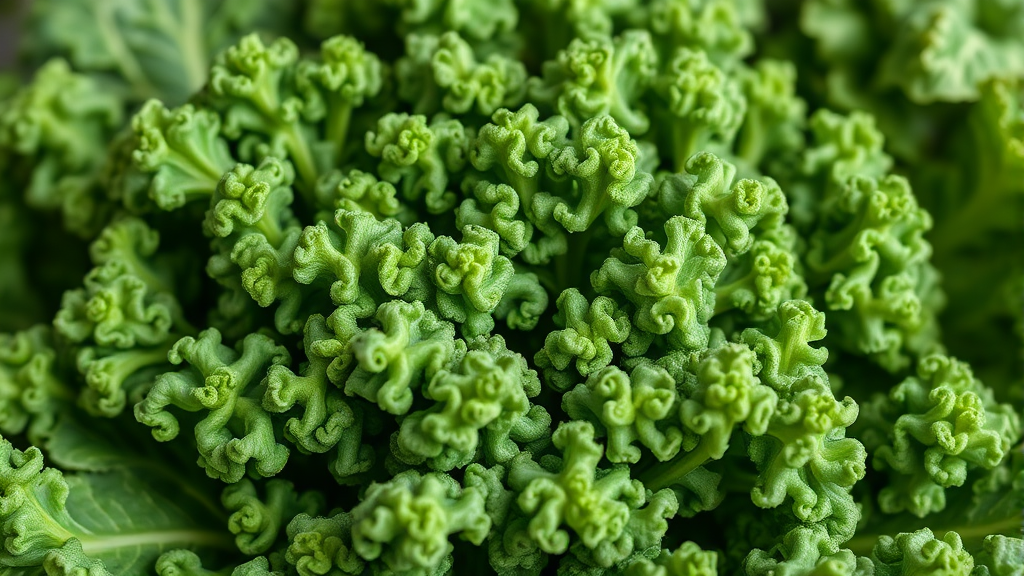 일반 케일 vs 컬리케일 (realistic 스타일)