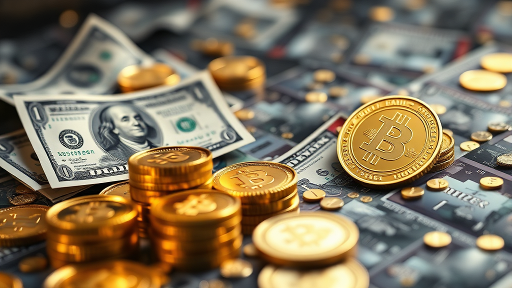 디지털 자산, 금융의 새로운 얼굴 (realistic 스타일)