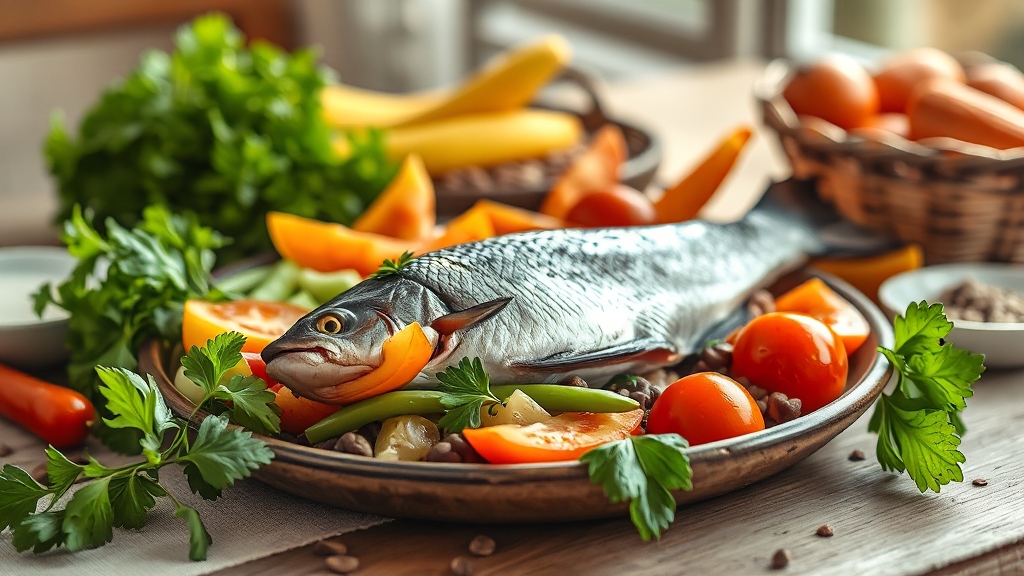 식단, 염증 수치에 미치는 영향 (realistic 스타일)