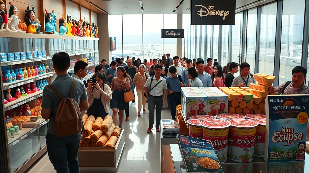 홍콩 공항 면세점 쇼핑 (realistic 스타일)