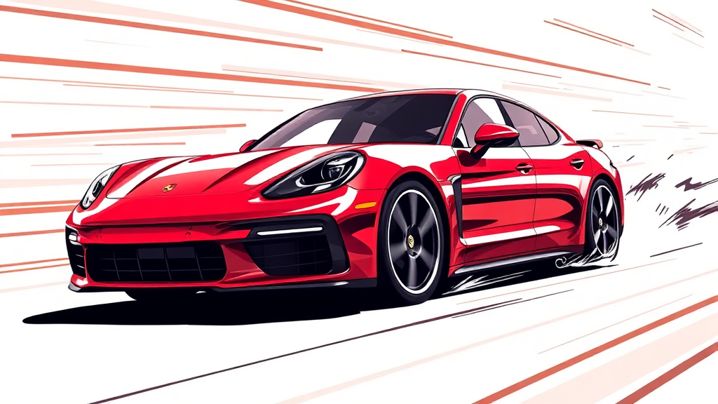 심장을 뛰게 하는 성능: 파워트레인과 다이내믹한 주행 경험 (illustration 스타일)