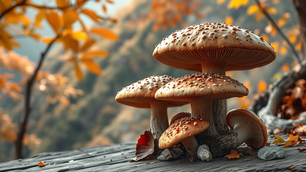 능이버섯 효능: 우리 몸에 어떻게 좋을까? (realistic 스타일)