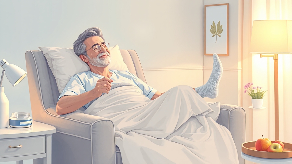 수술 후 통증 관리 및 신체 기능 회복 (illustration 스타일)