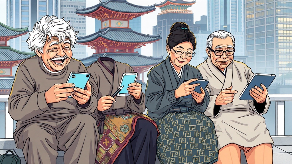 서울런 4050, 중장년을 위한 맞춤 프로그램 (illustration 스타일)