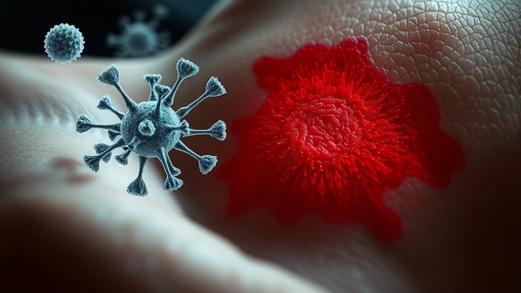 상처를 문지르거나 긁는 행위의 위험성 (realistic 스타일)