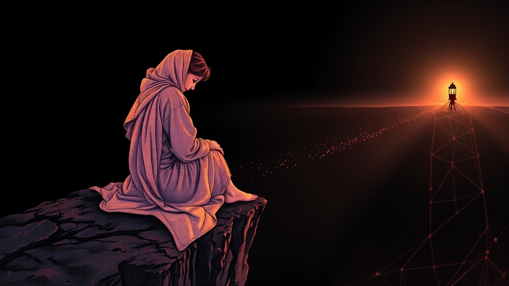 암 진단 후 심리 변화 (illustration 스타일)