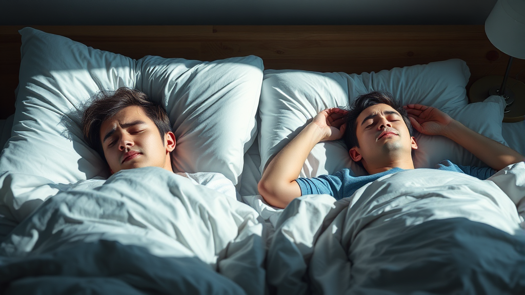 수면 부족의 영향과 숙면을 통한 피로 회복 전략 (realistic 스타일)