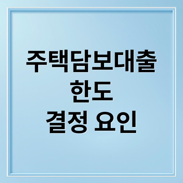 주택담보대출
한도
결정 요인 (주택담보대출 한도)